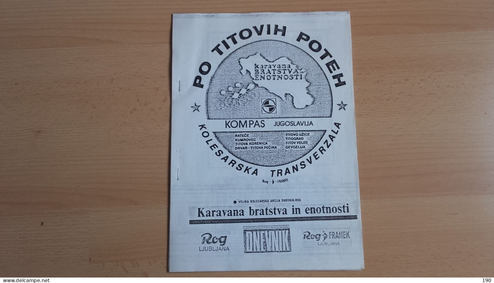 Bicycle Transversal(cycling) .Po Titovih Poteh,kolesarska Transverzala.Karavana Bratstva In Enotnosti.Rog-Franek. - Idiomas Eslavos