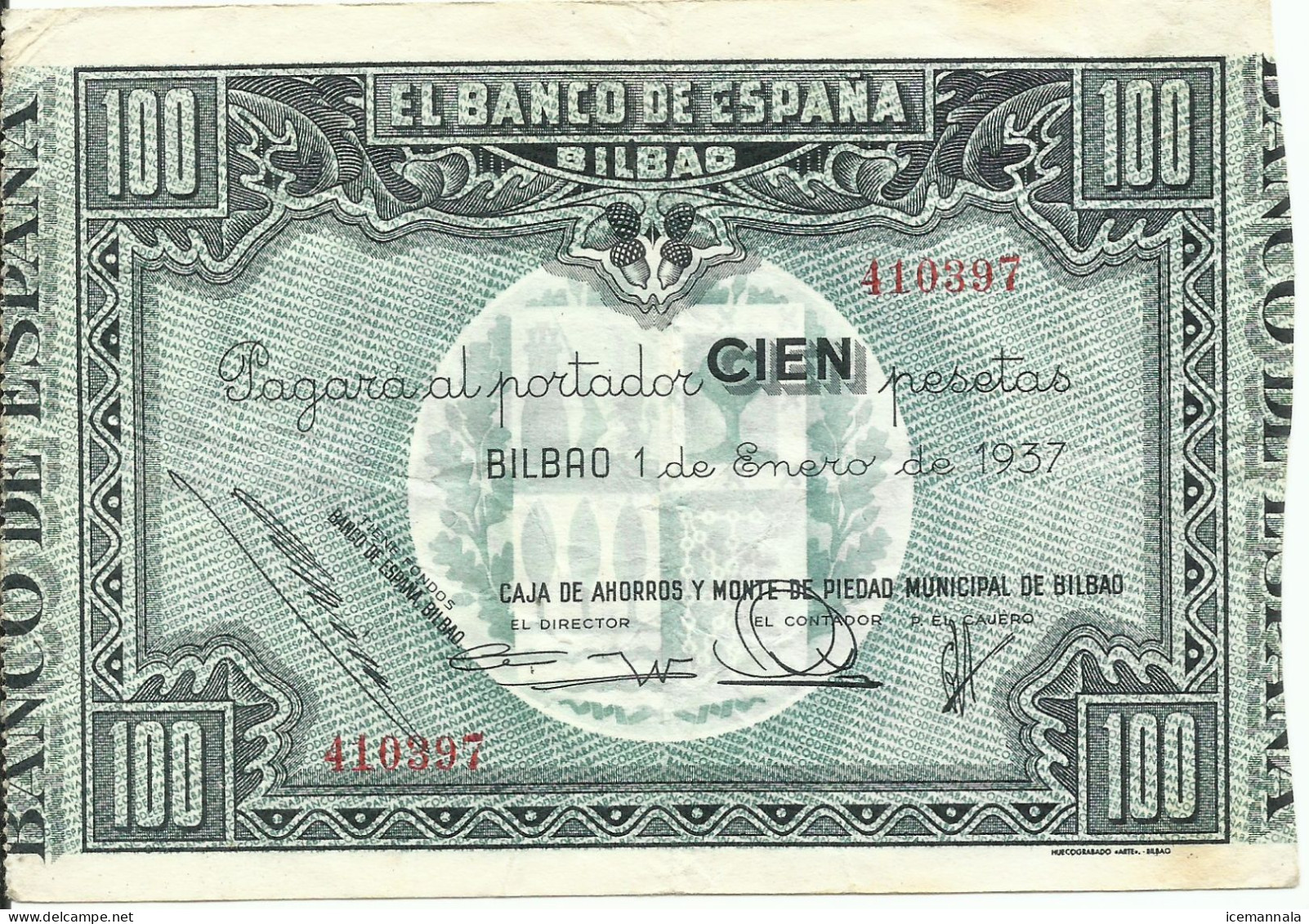 BILBAO,  BILLETE  DE 50 PESETAS,  AÑO  1937 - [ 5] Ausgaben Finanzministerium