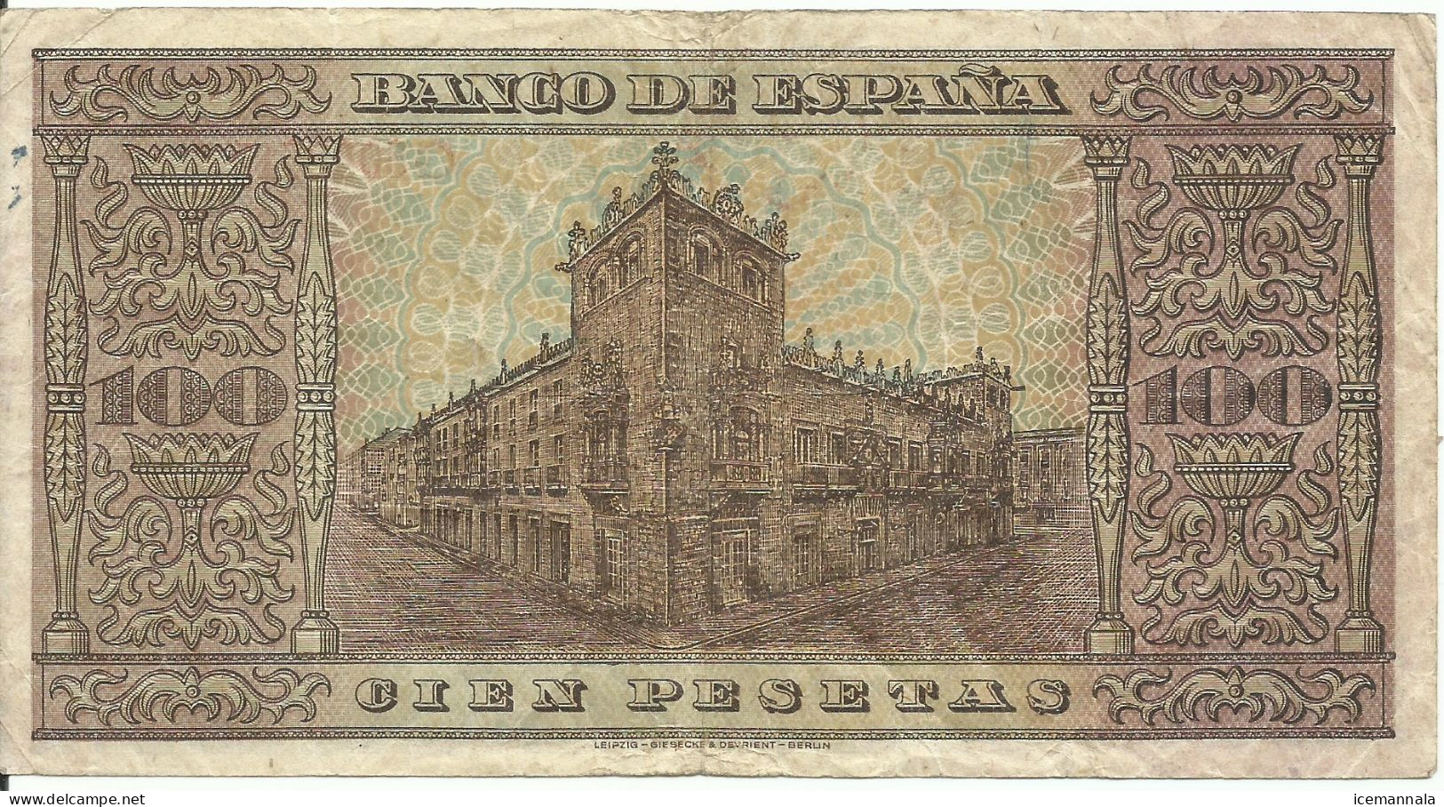 ESPAÑA, BILLETE  DE  100 PESETAS, AÑO 1938  BC - 100 Pesetas