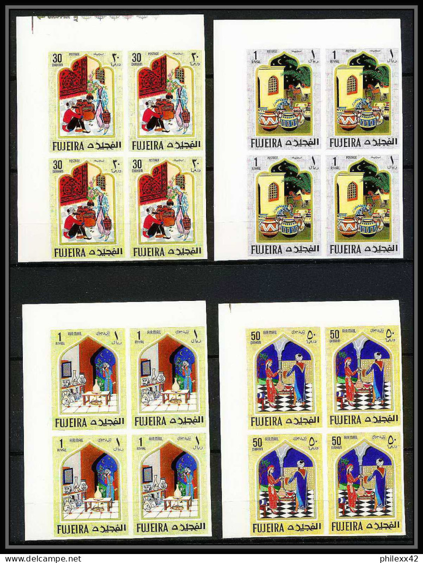 417c - Fujeira MNH ** Mi N° 186 /197 B Oriental Fairy Tales The Arabian Nights Non Dentelé (Imperf) Bloc 4 Cote 52  - Islam