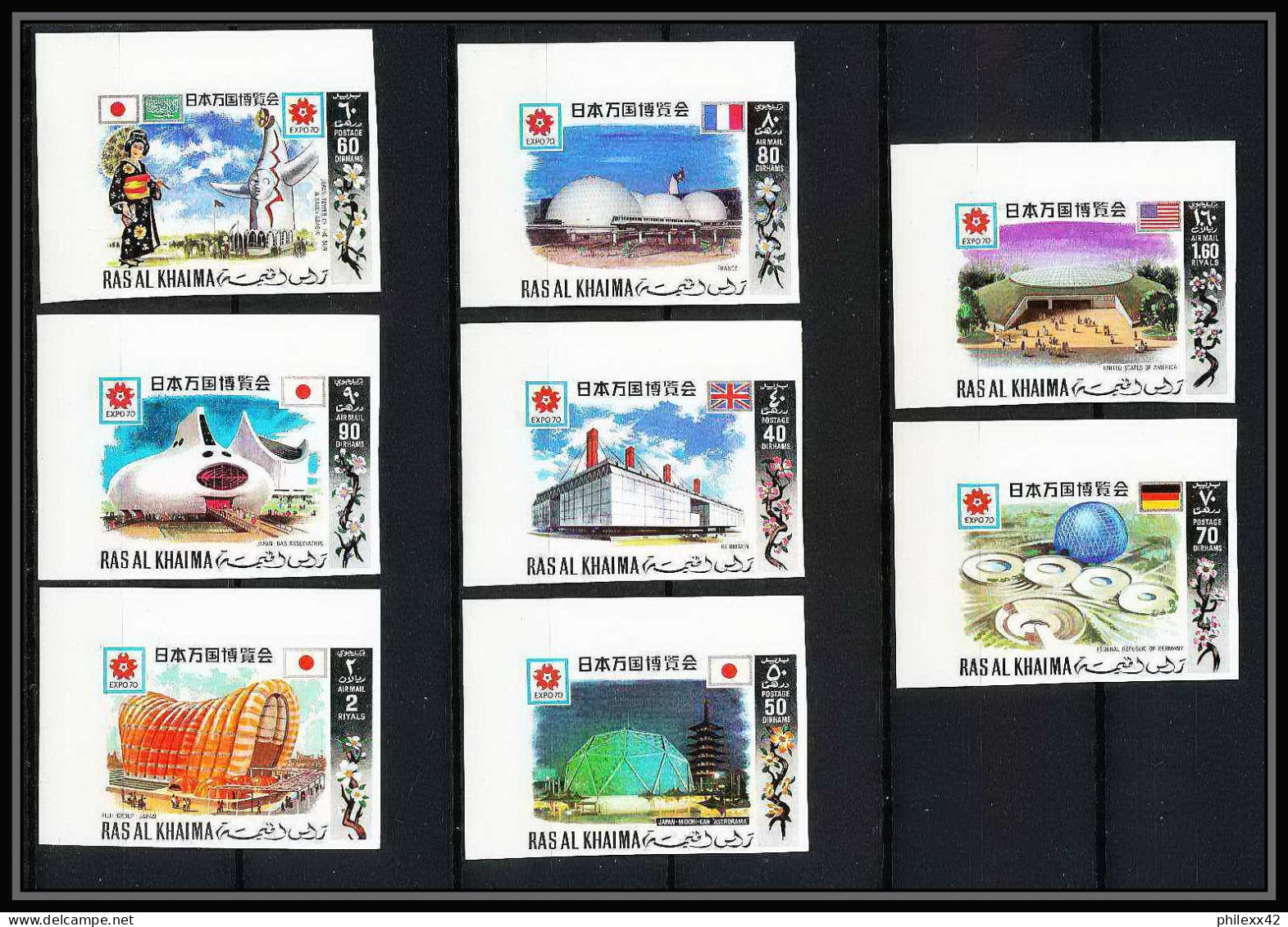 434c Ras Al Khaima MNH ** Mi N° 410 / 425 B Osaka Expo 70 Exposition Universelle Non Dentelé Imperf) Japon Japan - 1970 – Osaka (Japon)