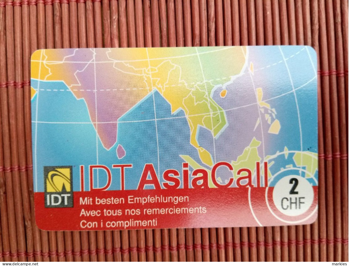 IDT 2CHF Prepaidcards Zwitserland Used Rare - Switzerland