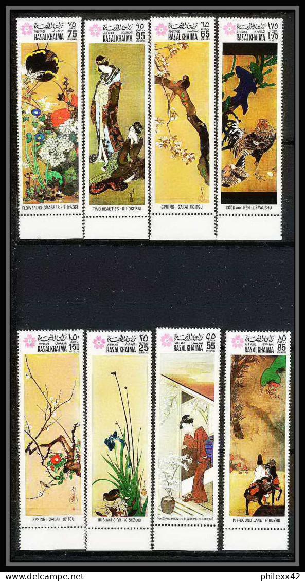 441a Ras Al Khaima MNH ** Mi N°426/433 A Osaka Expo 70 Exposition Universelle World Exhibiton Tableaux Japanese Painting - 1970 – Osaka (Japon)