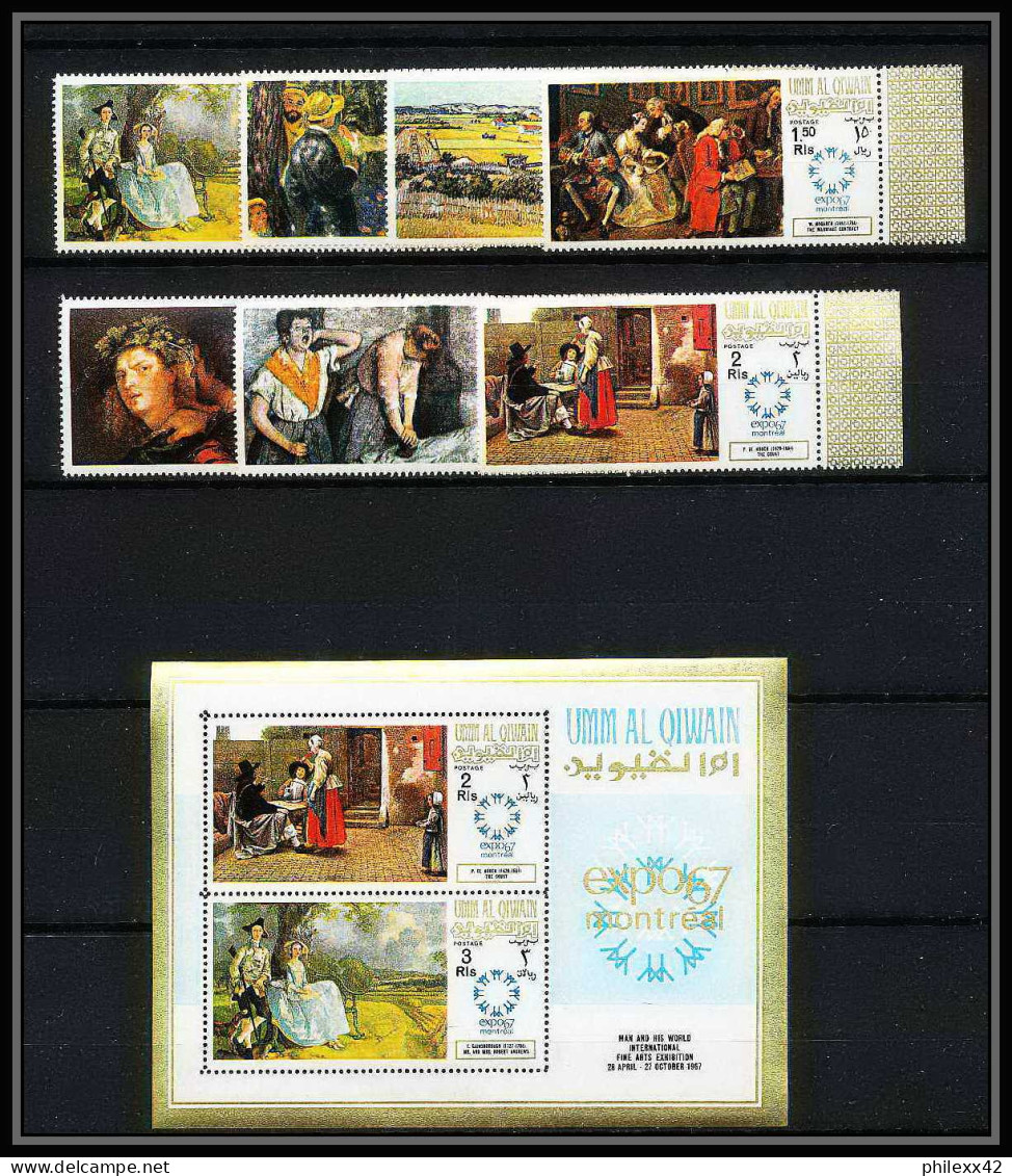 454i Umm Al Qiwain MNH ** Mi N° 218 / 224 A Bloc N° 11 Expo 67 Tableau (tableaux Painting) Exposition Universelle 67 CAN - 1967 – Montreal (Canada)