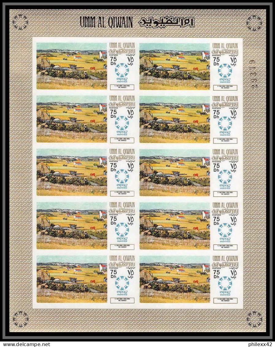 455a Umm al Qiwain MNH ** Mi N° 218 / 224 A expo 67 (tableaux paintings) non dentelé (Imperf) feuilles (sheets) 