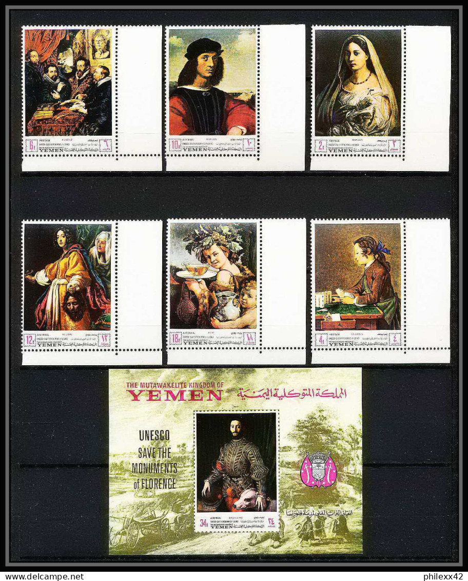 458a Yemen Kingdom MNH ** Mi N° 503 / 508 A + Bloc N° 90 B Unesco Florentine Works Italy 1968 Rubens (tableaux Painting) - UNESCO