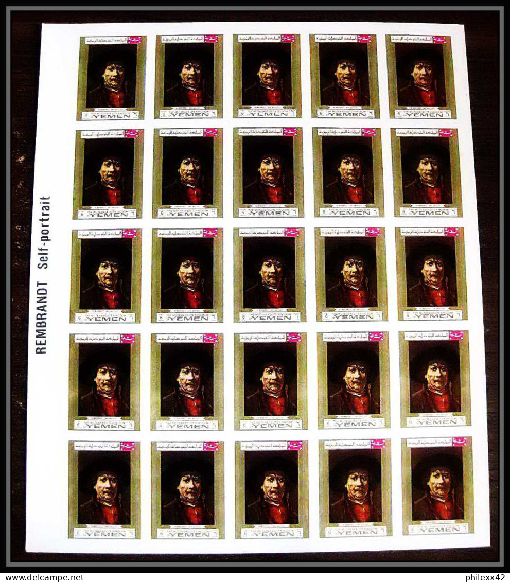 461 Yemen Kingdom MNH ** N° 710 / 715 B Tableau (tableaux Painting) Rembrandt Feuilles (sheets) Non Dentelé Imperf - Rembrandt