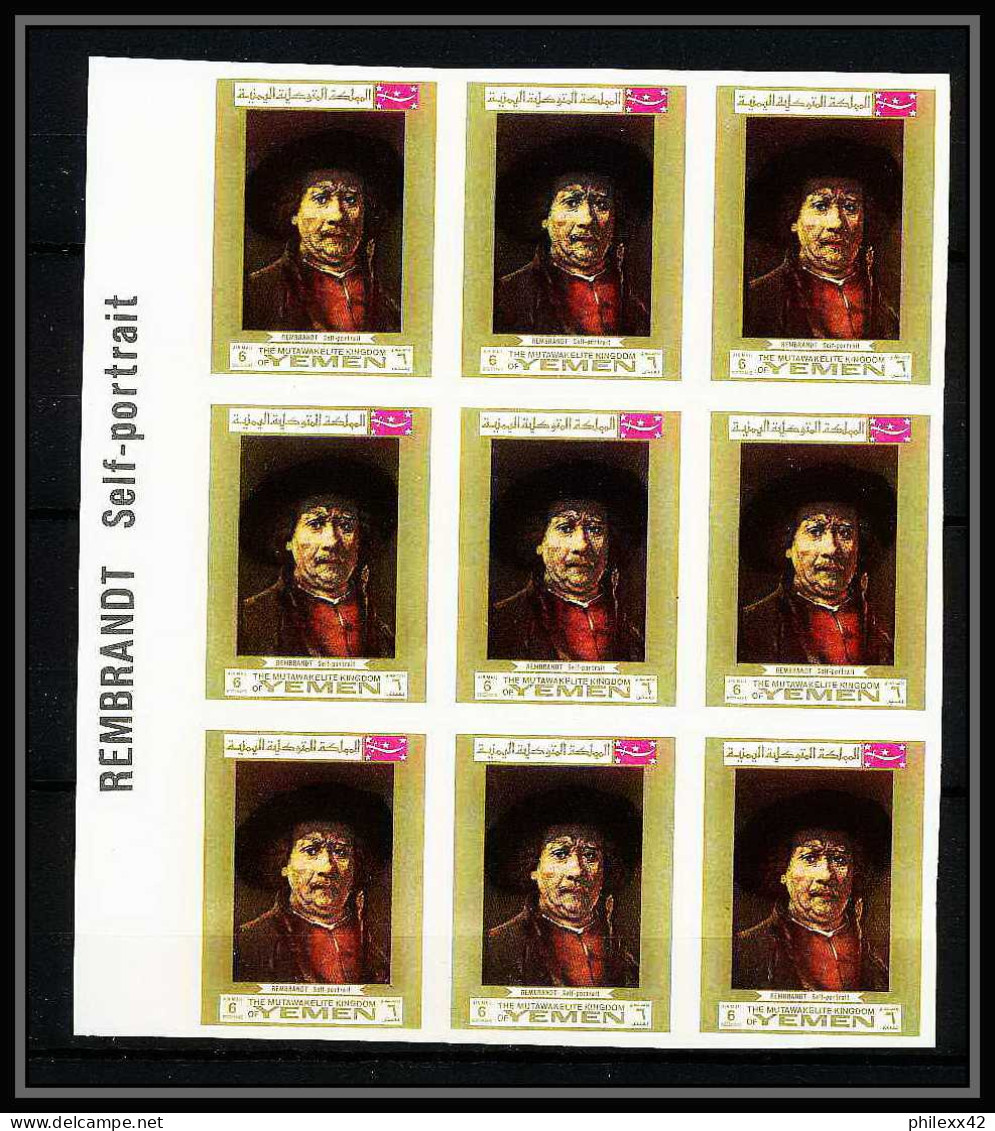 461e Yemen Kingdom MNH ** N° 710 / 715 B Tableau (tableaux Painting) Rembrandt Non Dentelé (Imperf) Bloc 9  - Rembrandt