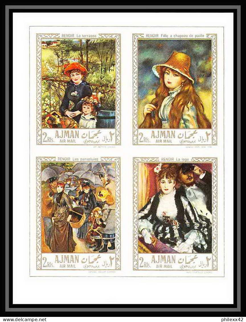 475d Ajman MNH ** Bloc N° 21 Tableau (tableaux Painting) Terbrugghen Renoir Coin De Feuille Non Dentelé Imperf - Impresionismo