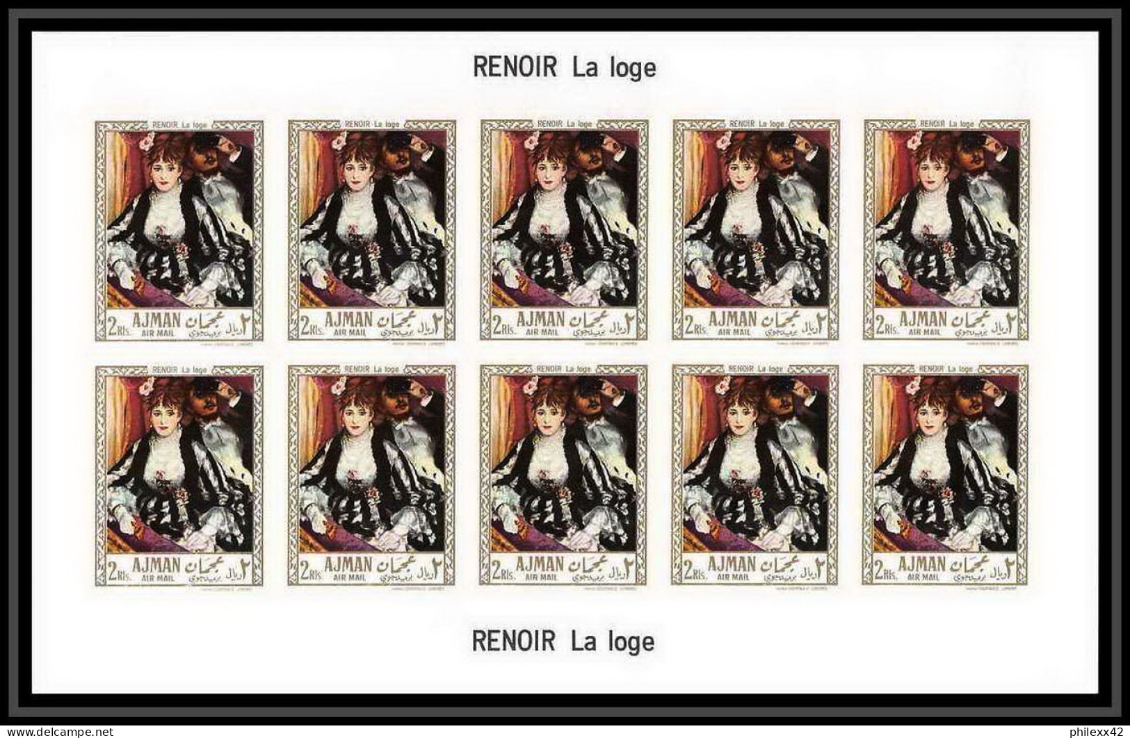 475 Ajman MNH ** N° 209 / 214 B Tableau (tableaux Painting) Terbrugghen Renoir Feuilles Sheets Non Dentelé Imperf - Impressionisme