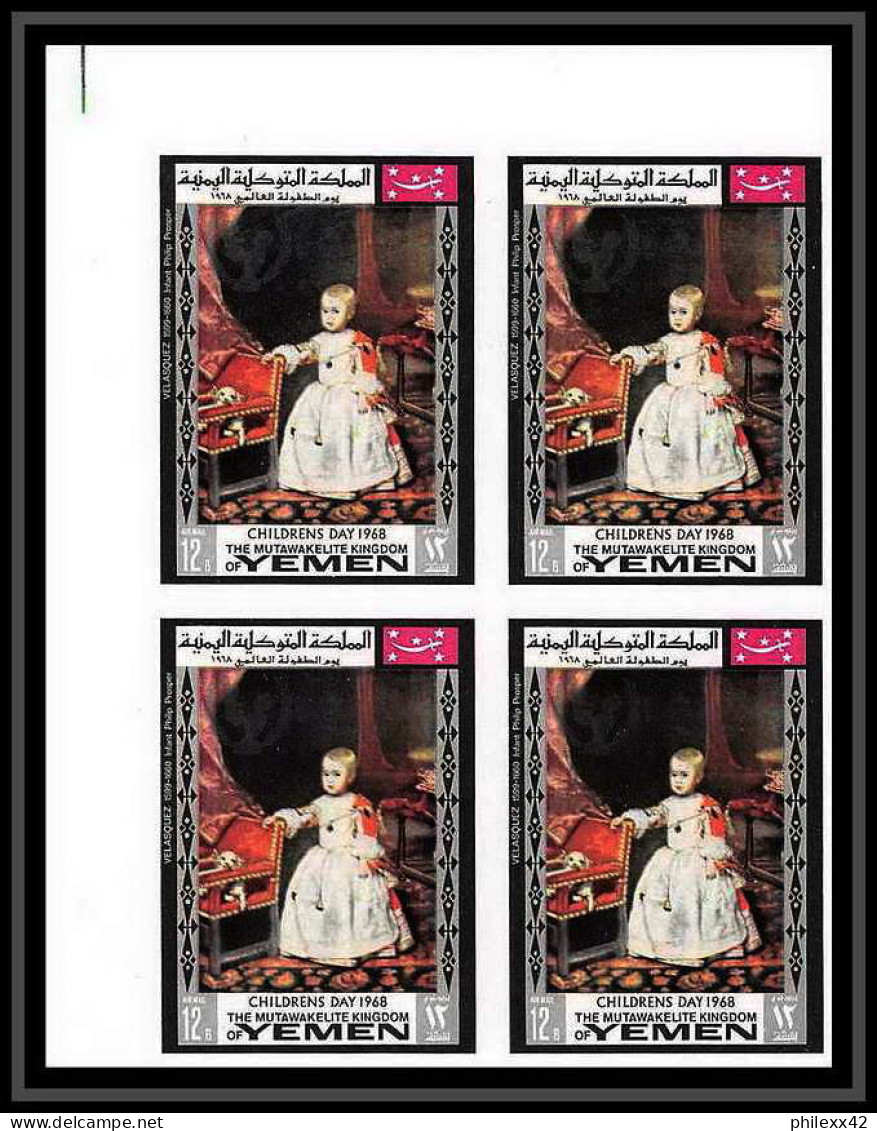 479c - Yemen Kingdom MNH ** N° 594 / 603 B Day Of Child Tableau (tableaux Painting Non Dentelé Imperf Renoir Bloc 4 - UNICEF