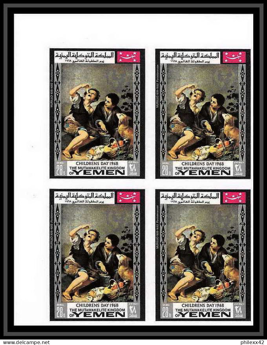 479c - Yemen Kingdom MNH ** N° 594 / 603 B Day Of Child Tableau (tableaux Painting Non Dentelé Imperf Renoir Bloc 4 - UNICEF