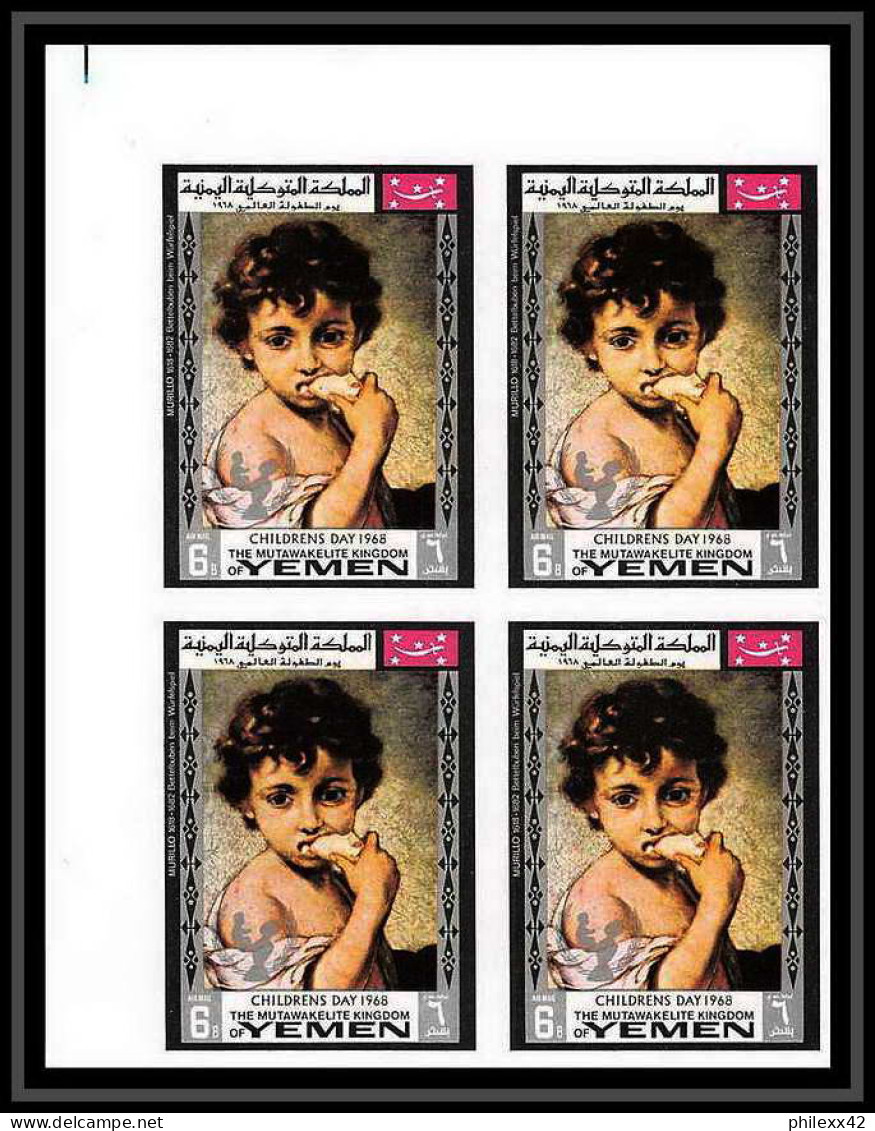 479c - Yemen kingdom MNH ** N° 594 / 603 B day of child Tableau (tableaux painting Non dentelé imperf Renoir bloc 4