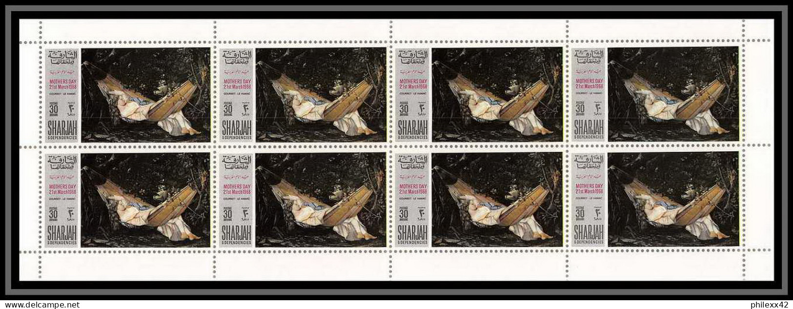 483 - Sharjah MNH ** N° 426 / 433 A Tableau (tableaux Paintings) Mother's Day Thomas Gainsborough Feuilles (sheets) - Moederdag