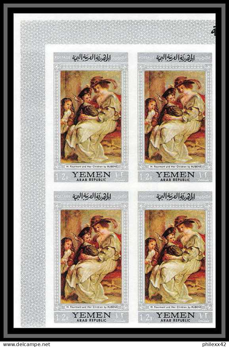 500c YAR (nord Yemen) MNH ** N° 587 / 591 B Tableaux Painting Flemish Masters Non Dentelé (Imperf) Rubens Bloc 4 - Rubens