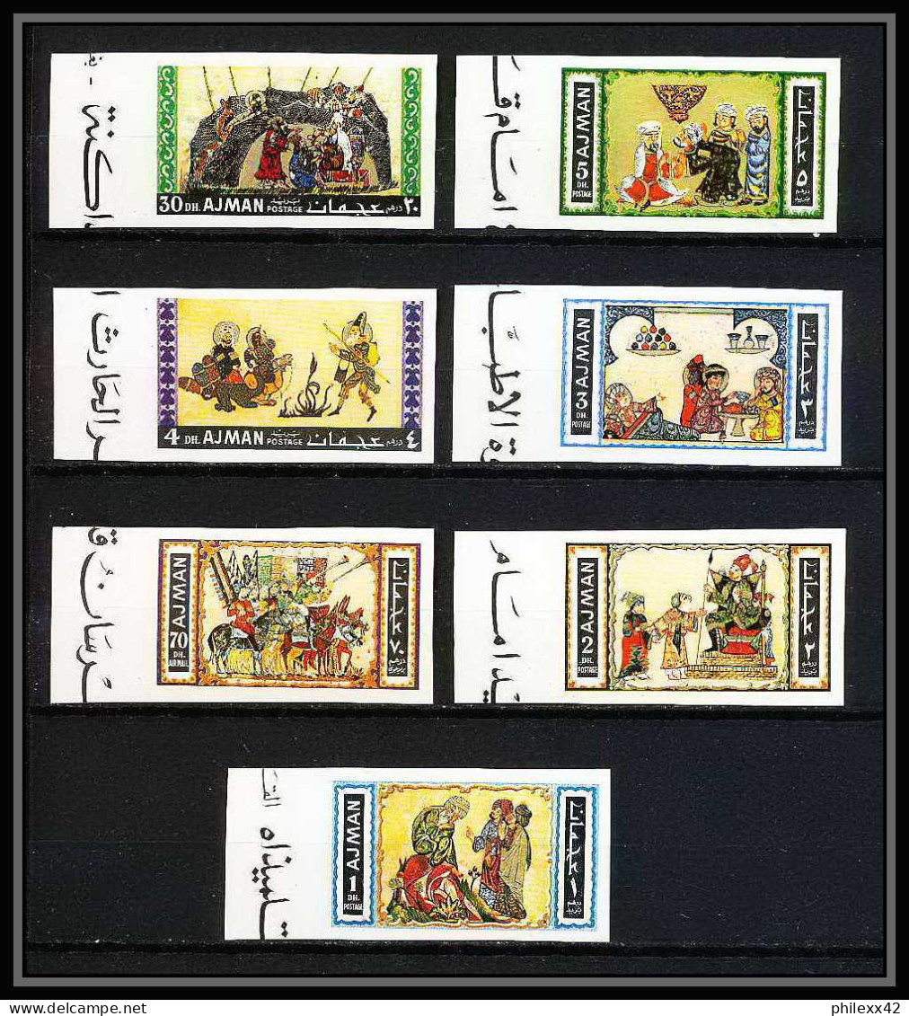 504a Ajman MNH ** N° 158 /163 B Tableau (tableaux Paintings By Arab Masters Non Dentelé (Imperf) Al Wasiti  - Islam