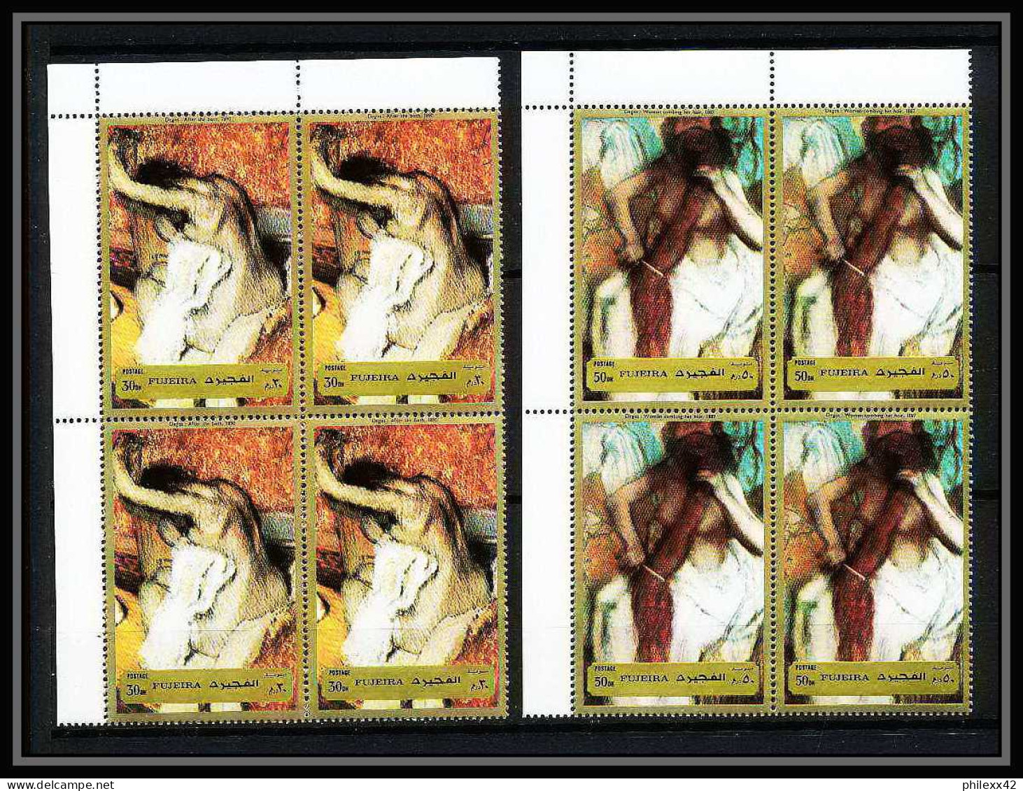 506b Fujeira MNH ** N° 1265 / 1270 A Bloc 4 Tableau (tableaux Painting) Nus Nude Edgar Degas France - Impressionisme