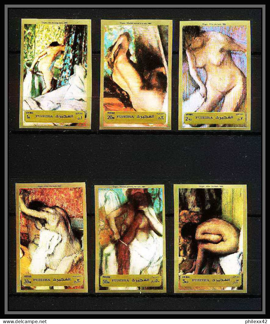 506c Fujeira MNH ** N° 1265 / 1270 B Tableau (tableaux Painting) Nus Nude Edgar Degas France Non Dentelé (Imperf) - Impressionisme