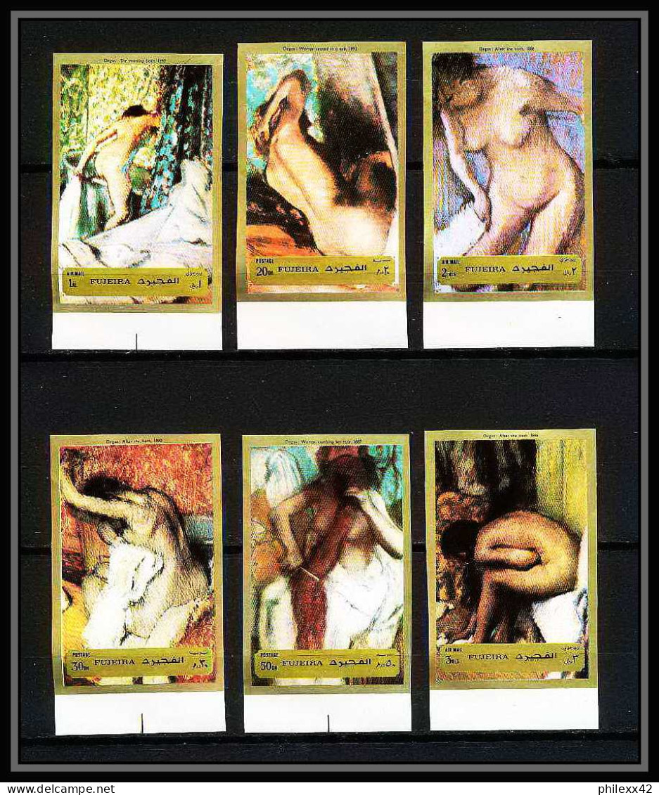 506d Fujeira MNH ** N° 1265 / 1270 B Tableau (tableaux Painting) Nus Nude Edgar Degas France Non Dentelé (Imperf) - Fujeira