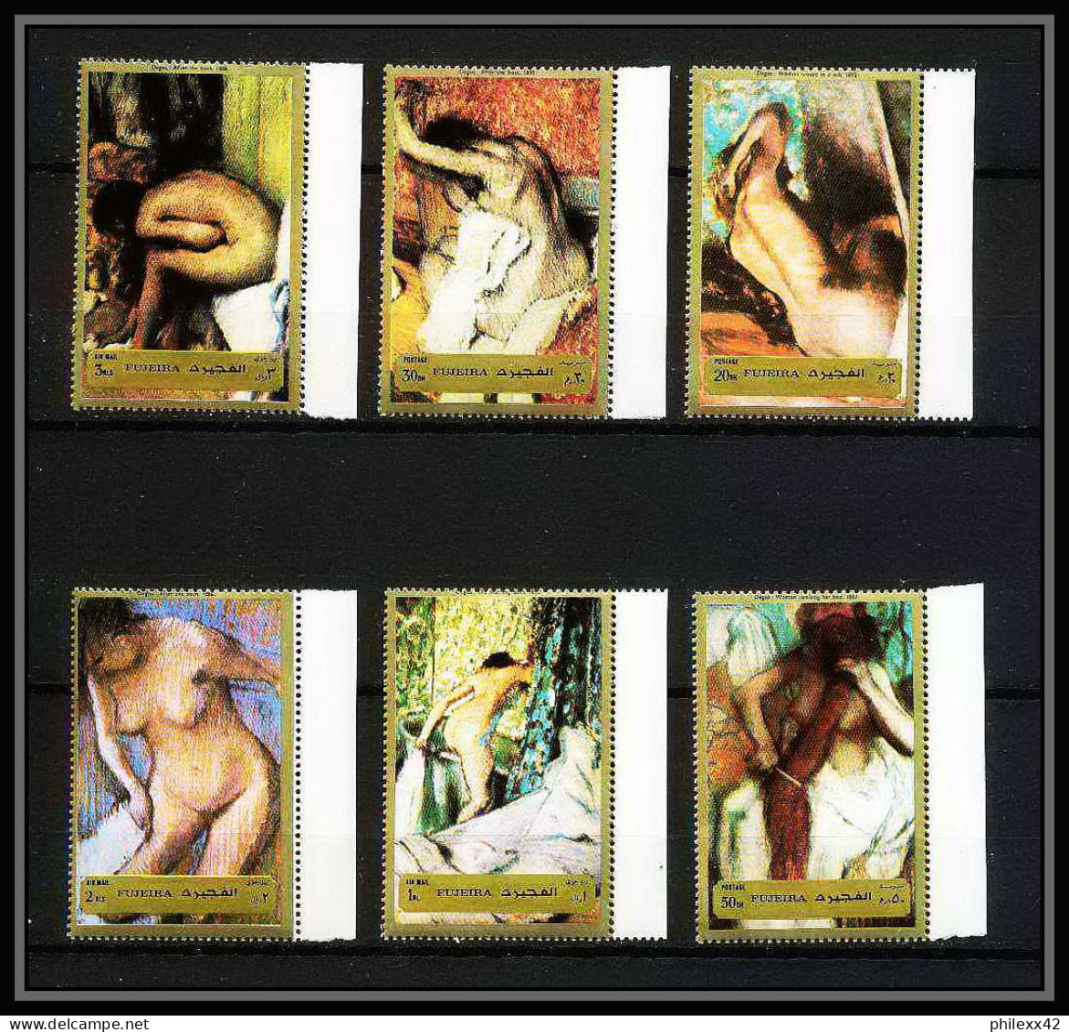 506h Fujeira MNH ** N° 1265 / 1270 A Tableau (tableaux Painting) Nus Nude Edgar Degas France - Impressionisme