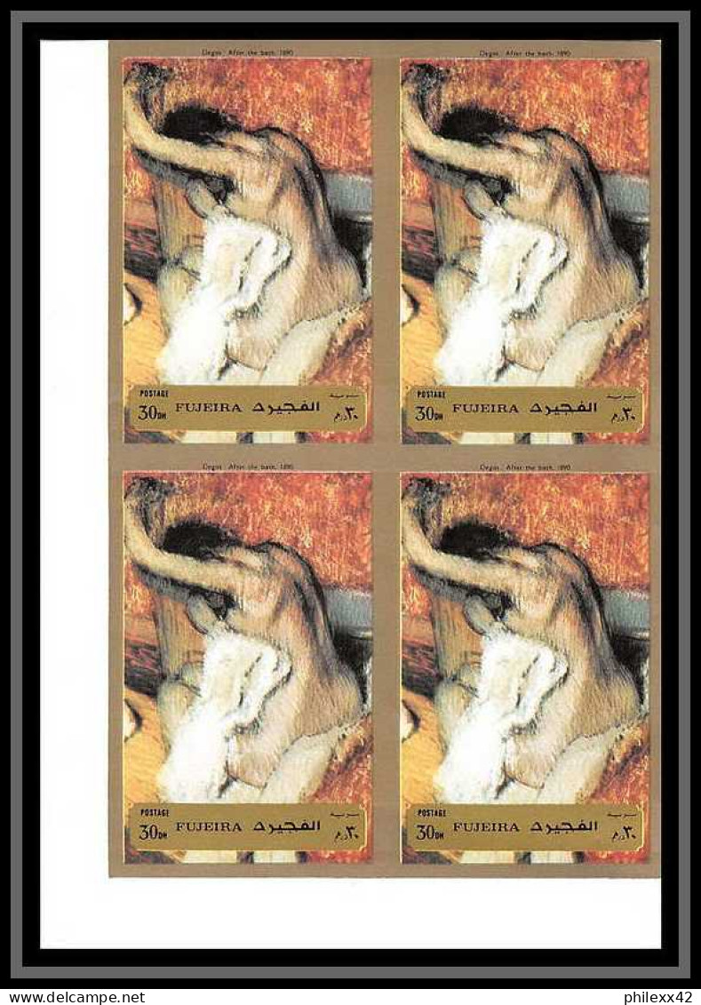 506e Fujeira MNH ** N° 1265 / 1270 B Tableau (tableaux Painting) Nus Nude Degas France Non Dentelé (Imperf) Bloc 4 - Impressionisme