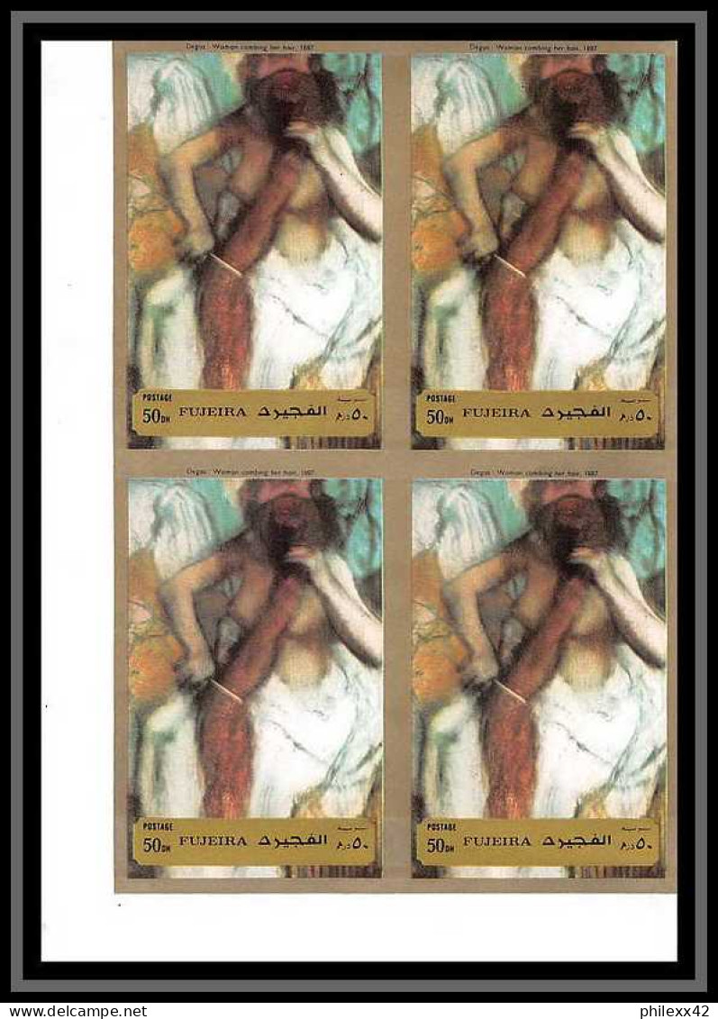 506e Fujeira MNH ** N° 1265 / 1270 B Tableau (tableaux Painting) Nus Nude Degas France Non Dentelé (Imperf) Bloc 4 - Impressionisme