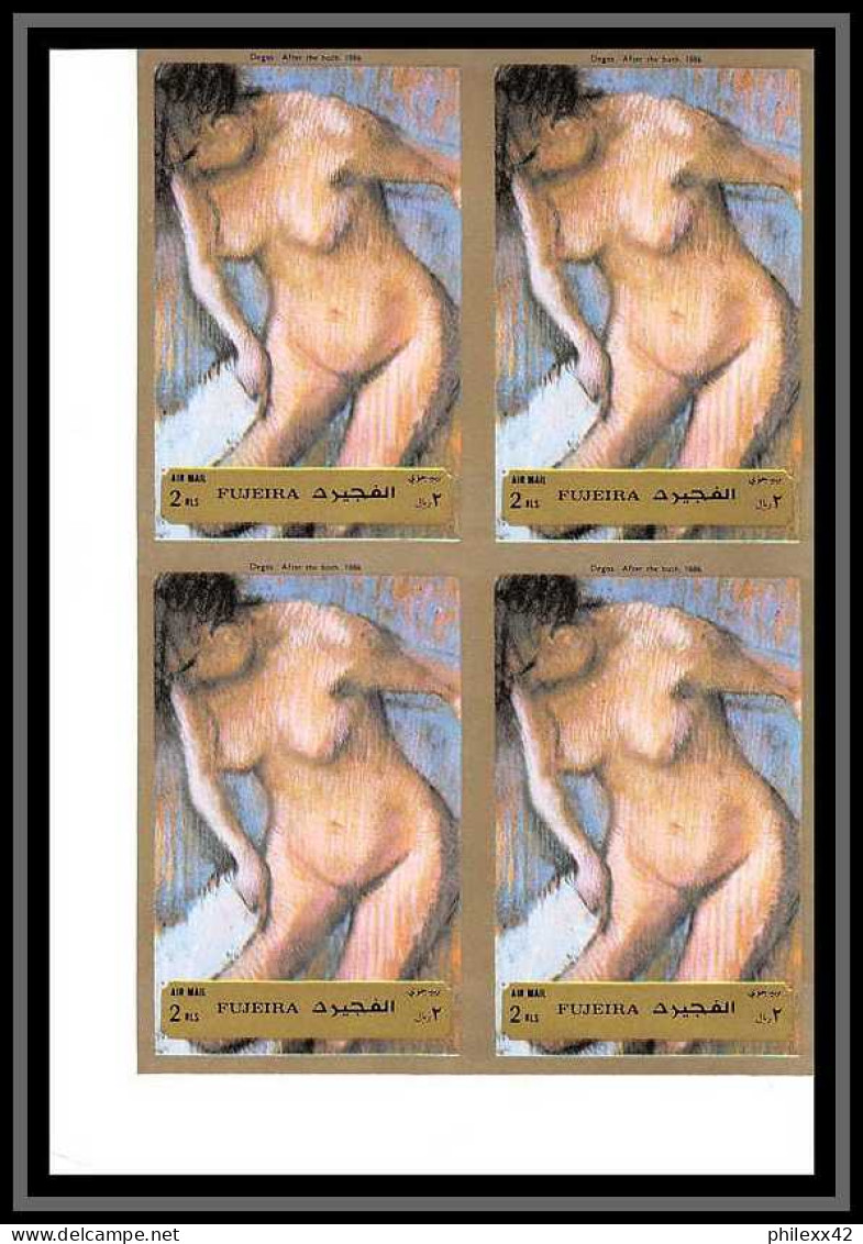 506e Fujeira MNH ** N° 1265 / 1270 B Tableau (tableaux Painting) Nus Nude Degas France Non Dentelé (Imperf) Bloc 4 - Impresionismo