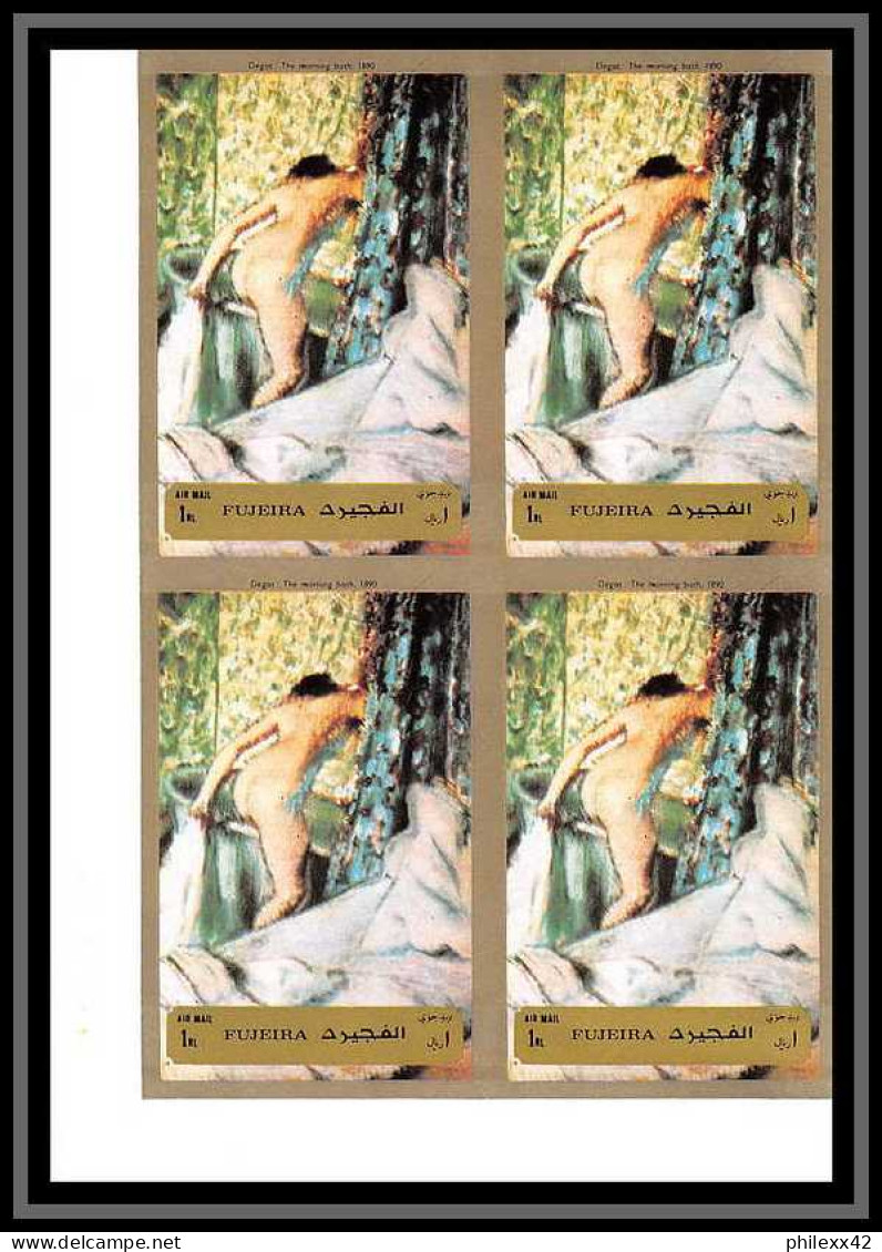 506e Fujeira MNH ** N° 1265 / 1270 B Tableau (tableaux painting) nus nude Degas france non dentelé (Imperf) Bloc 4