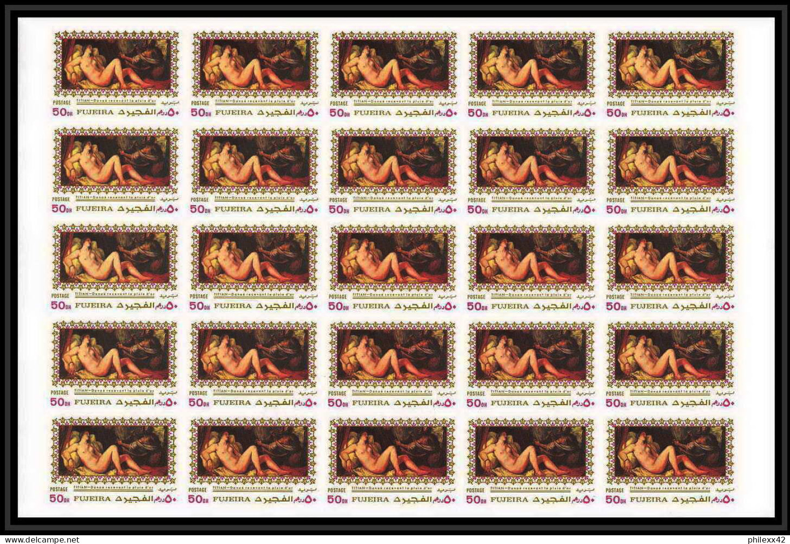 508f Fujeira MNH ** N° 864 / 868 B Non Dentelé (Imperf) Nus Nude Paintings Tableau Tableaux Rubens Feuilles Sheets - Rubens
