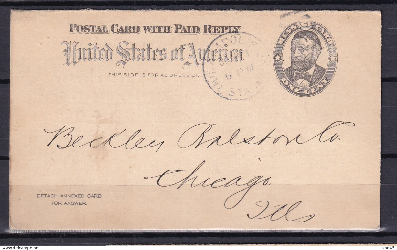 USA 1901 PS Card Grant Sc UY1 Indiana Chain Co 15911 - 1901-20