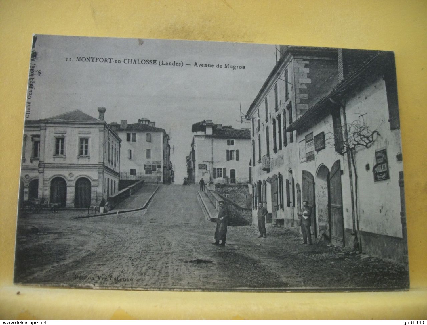 40 2425 INCONNU SUR DELCAMPE. RARE CPA 1917 - 40 MONTFORT EN CHALOSSE- AVENUE DE MUGRON - ANIMATION - Montfort En Chalosse