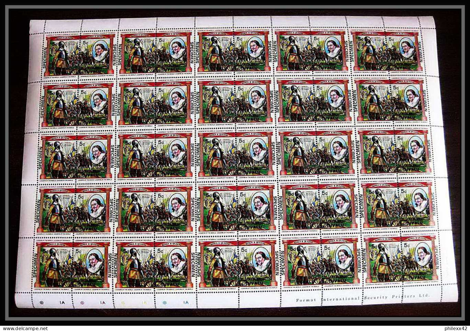 596c Vaitupu Tuvalu MNH ** 1984 Sc 17-22 Mi 9-20 Kings & Queens Set Of 12 Overprint Specimen Proof - Tuvalu