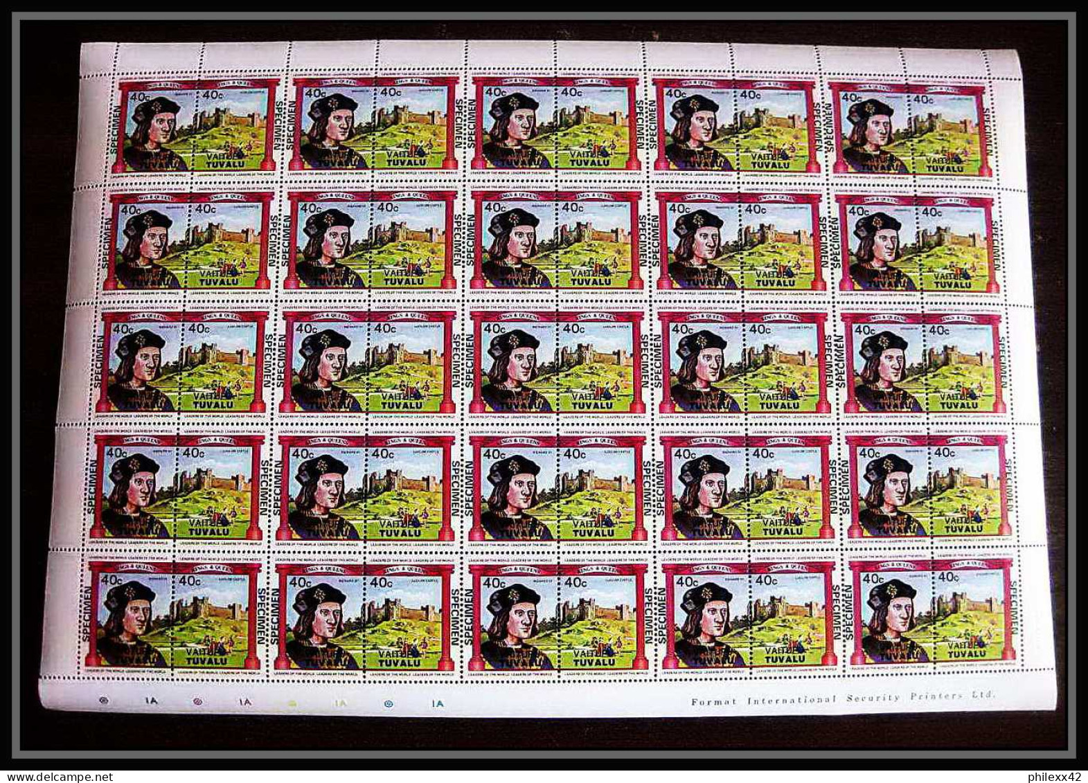 596c Vaitupu Tuvalu MNH ** 1984 Sc 17-22 Mi 9-20 Kings & Queens Set Of 12 Overprint Specimen Proof - Tuvalu