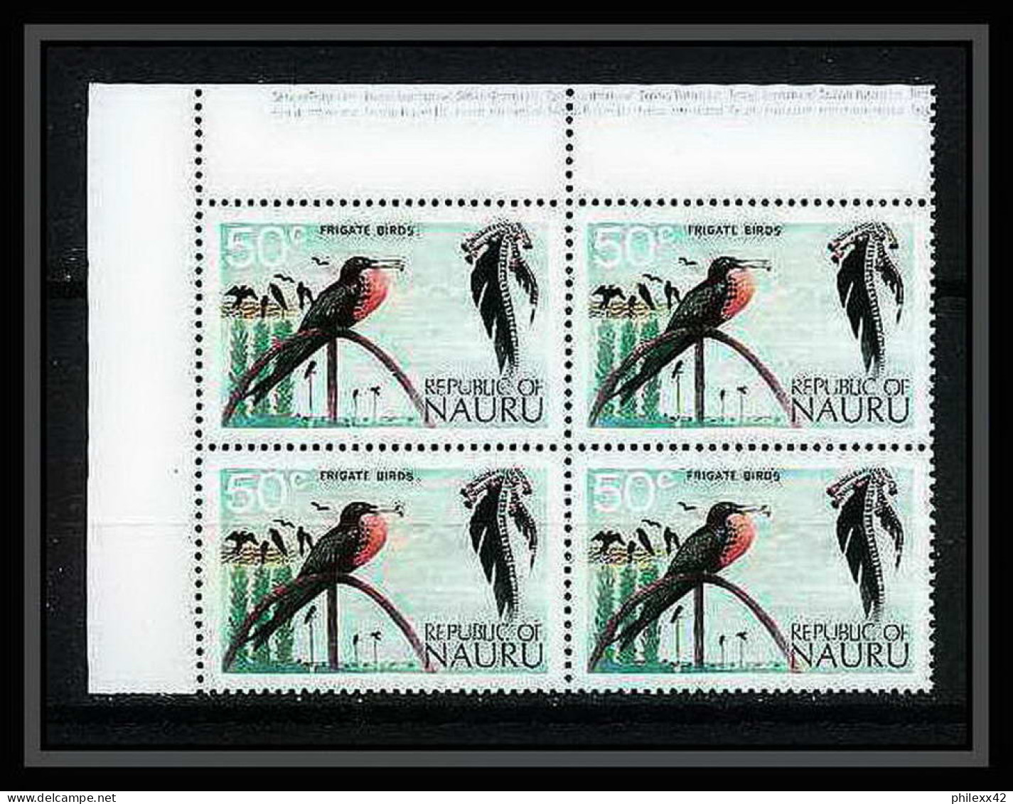 602b Nauru ** MNH Y&t N° 100 Sc N° 103 Oiseaux (bird Birds Oiseau) Frégate Frigate Bloc 4 - Nauru