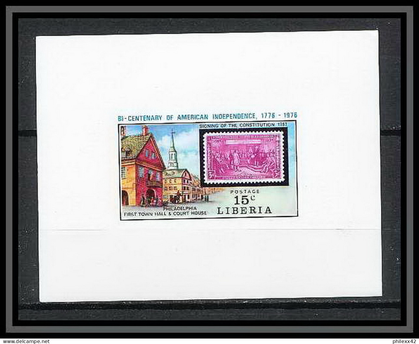 619j - Libéria - Bloc Non Dentelé Imperf ** MNH Independance Des Usa - Onafhankelijkheid USA