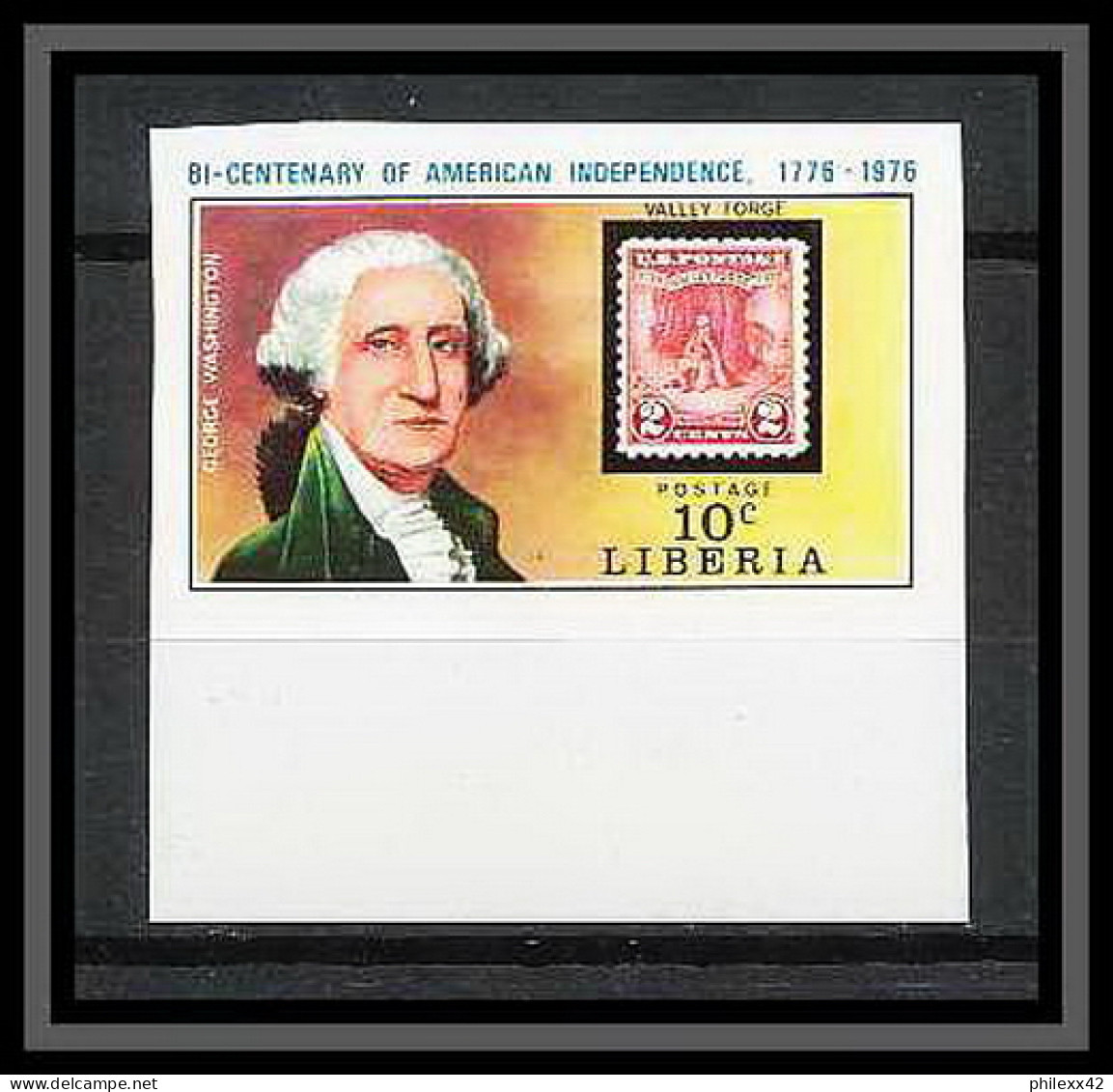 619m - Libéria - Bloc Non Dentelé Imperf ** MNH Independance Des Usa - Onafhankelijkheid USA