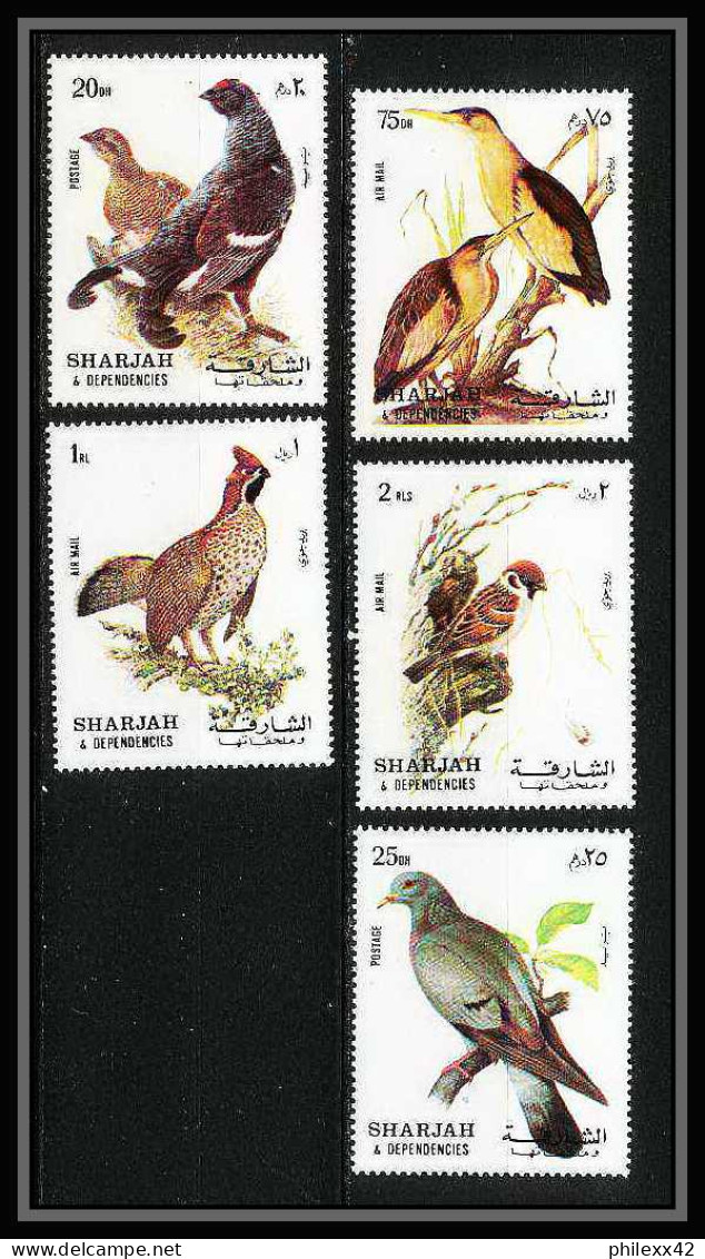 653 Sharjah - MNH ** Mi N° 1036 / 1040 A Oiseaux (bird Birds Oiseau) Grouse Pigeon Least Bittern Tree Sparrow - Verzamelingen, Voorwerpen & Reeksen