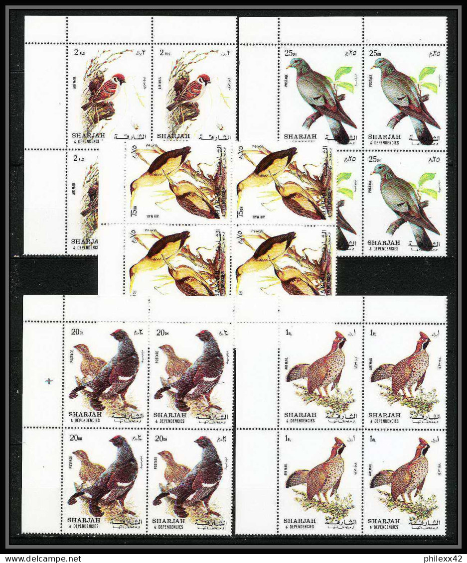 653b Sharjah - MNH ** Mi N° 1036 / 1040 A Oiseaux (bird Birds Oiseau) Grouse Pigeon Least Bittern Tree Sparrow Bloc 4 - Collections, Lots & Séries