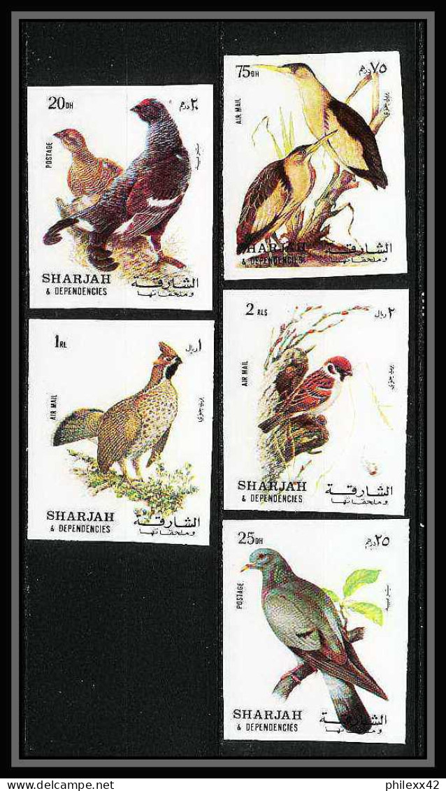 654 Sharjah - MNH ** Mi N° 1036 / 1040 B Oiseaux (bird Birds Oiseau) Grouse Pigeon Non Dentelé (Imperf) - Verzamelingen, Voorwerpen & Reeksen