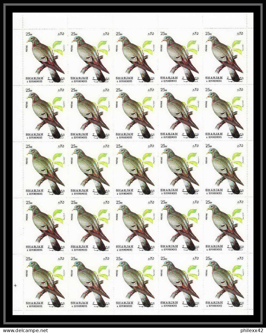 653c Sharjah - MNH ** Mi N° 1036 / 1040 A Oiseaux (bird Birds Oiseau) Grouse Pigeon Bittern Sparrow Feuilles (sheets) - Konvolute & Serien