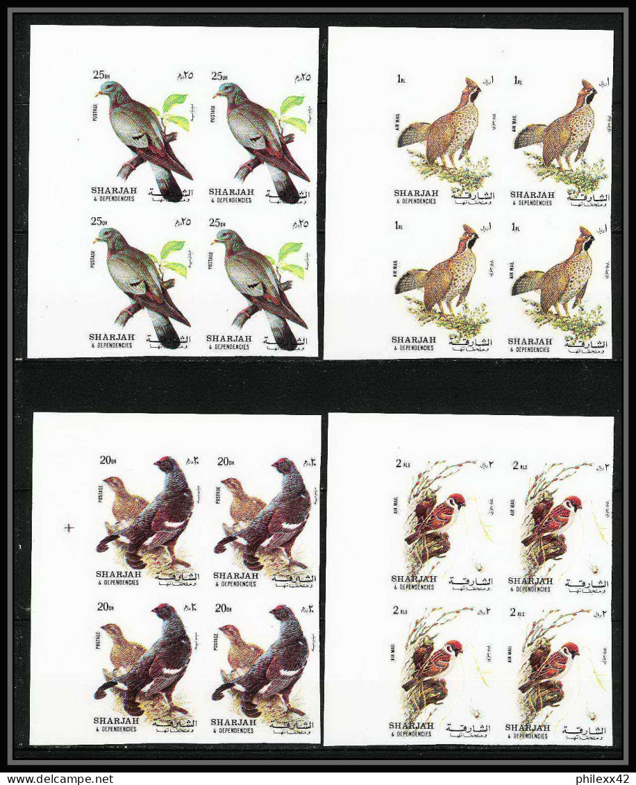 654b Sharjah - MNH ** Mi N° 1036 / 1040 B Oiseaux (bird Birds Oiseau) Grouse Pigeon Non Dentelé (Imperf) BLOC 4 - Konvolute & Serien