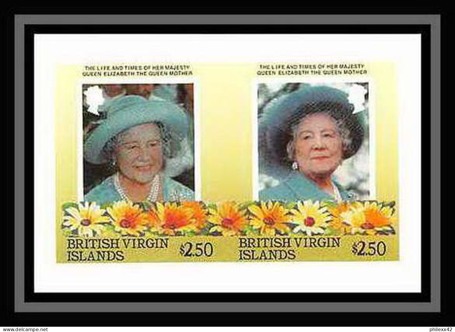 906 British Virgin Islands Iles Vierges Scott MNH ** N° 519 Queen Mother Elizabeth Non Dentelé (Imperf) - British Virgin Islands