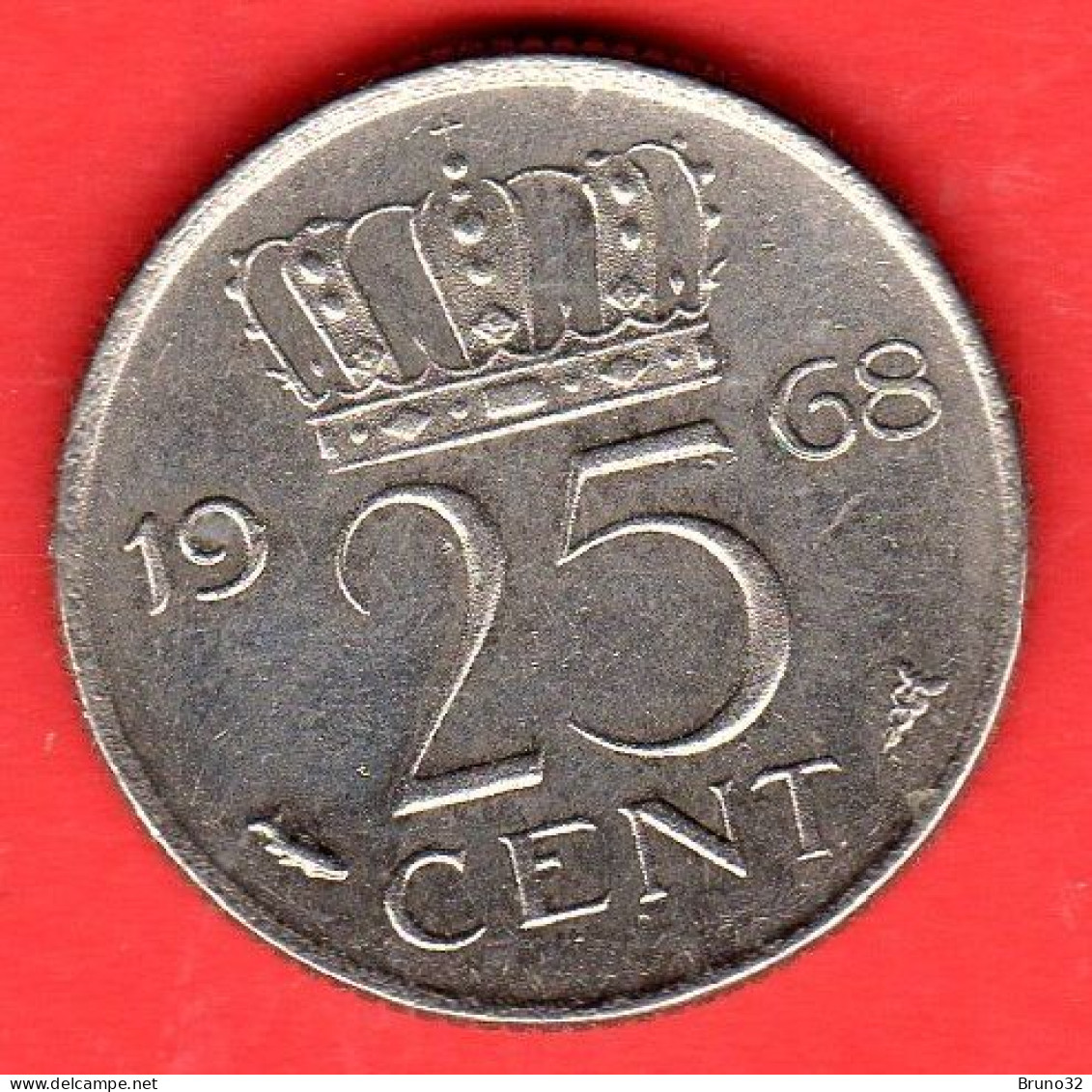 Paesi Bassi - Nederland - Pays Bas - 1968 - 25 Cents - QFDC/aUNC - Come Da Foto - 1948-1980 : Juliana