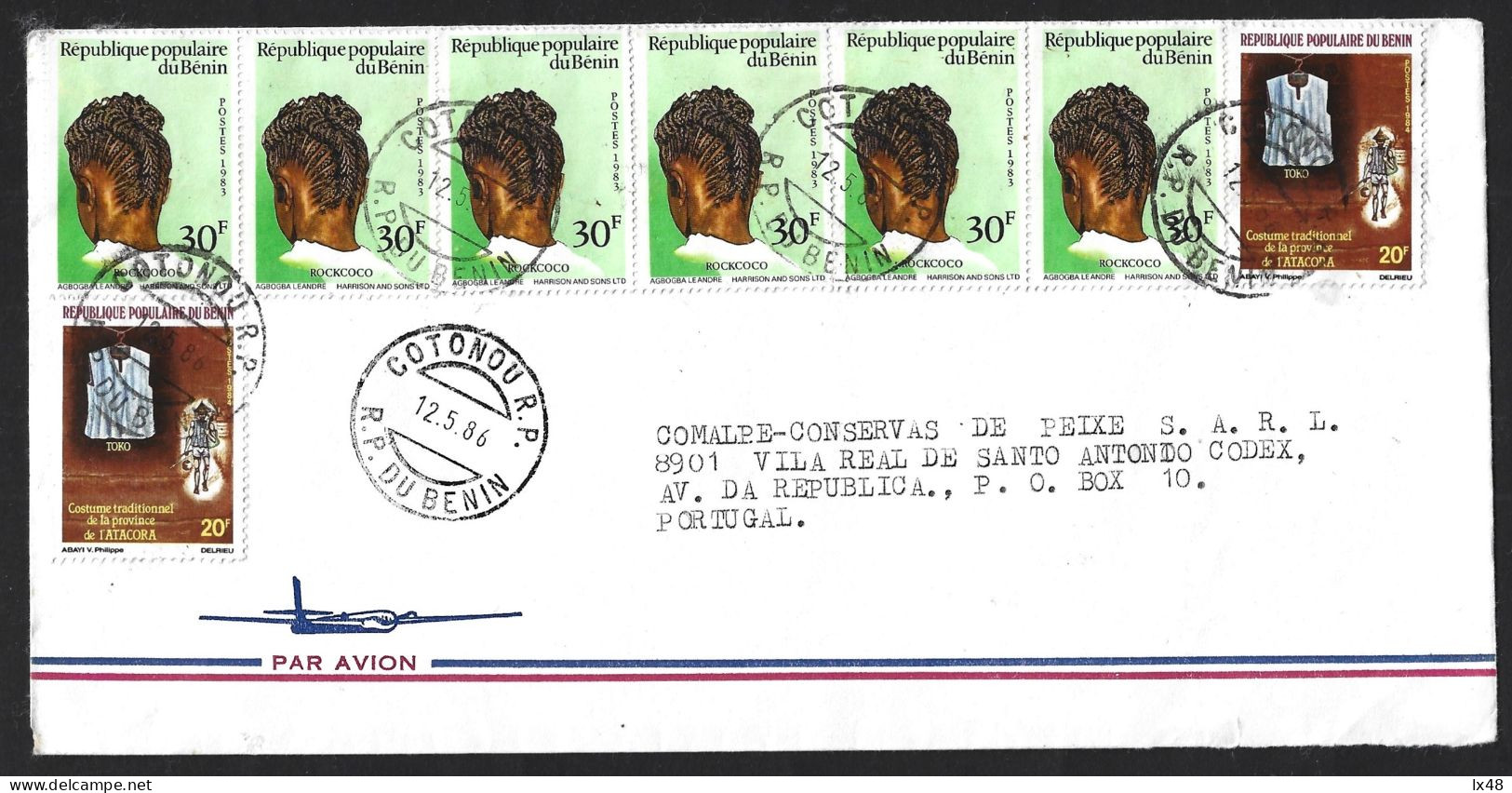 Photo Penteado Rockcoco, From Bénin. Letter From Bénin With 6 Stamps Of Rockcoco Hairstyle.Foto Van Rockcoco-kapsel, Uit - Fotografie