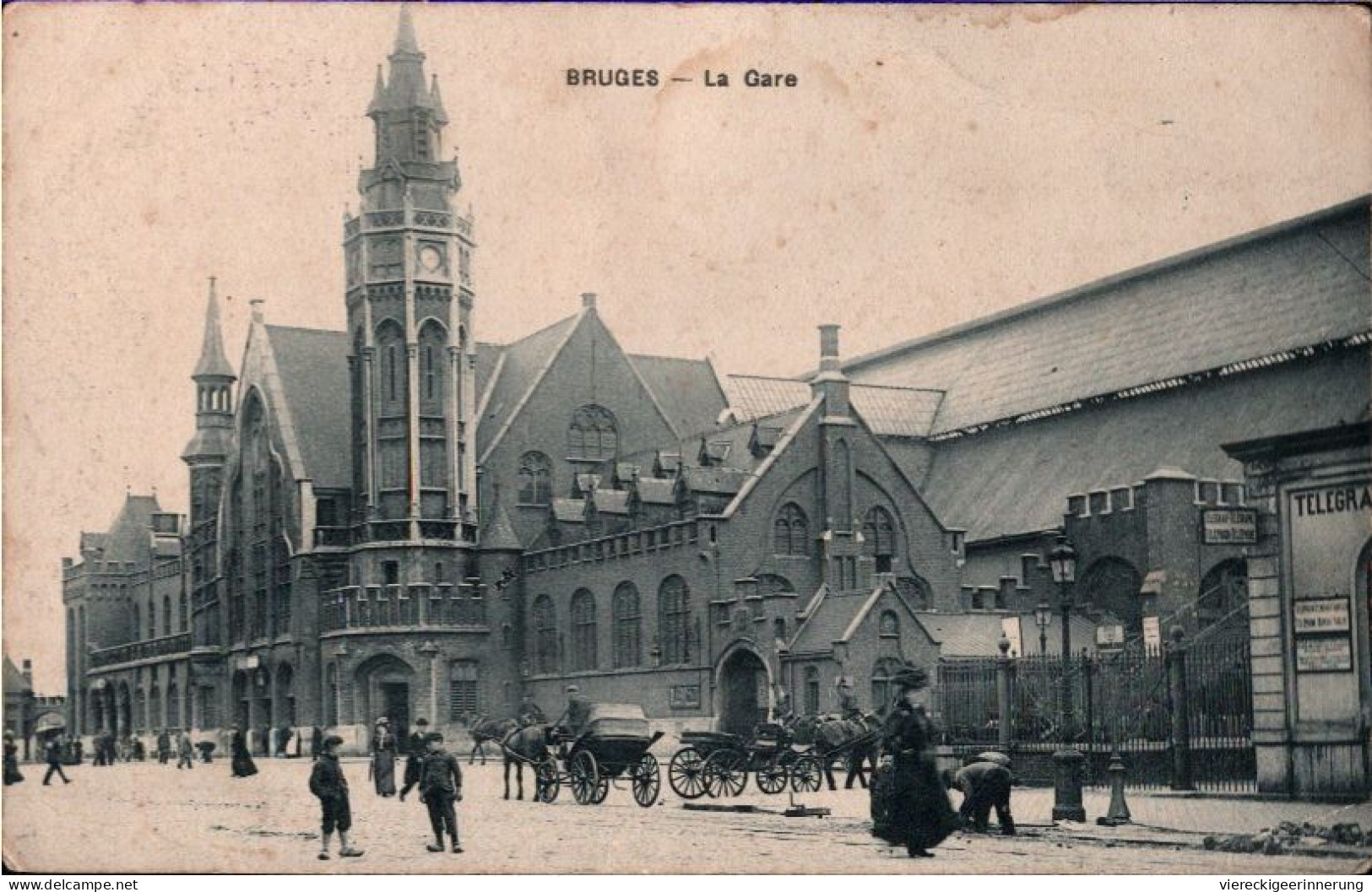 ! Alte Ansichtskarte Brügge, Bruges, La Gare, Bahnhof, Feldpost 1915 Gelaufen - Brugge