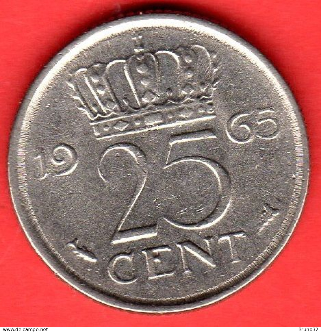 Paesi Bassi - Nederland - Pays Bas - 1965 - 25 Cents - QFDC/aUNC - Come Da Foto - 1948-1980 : Juliana