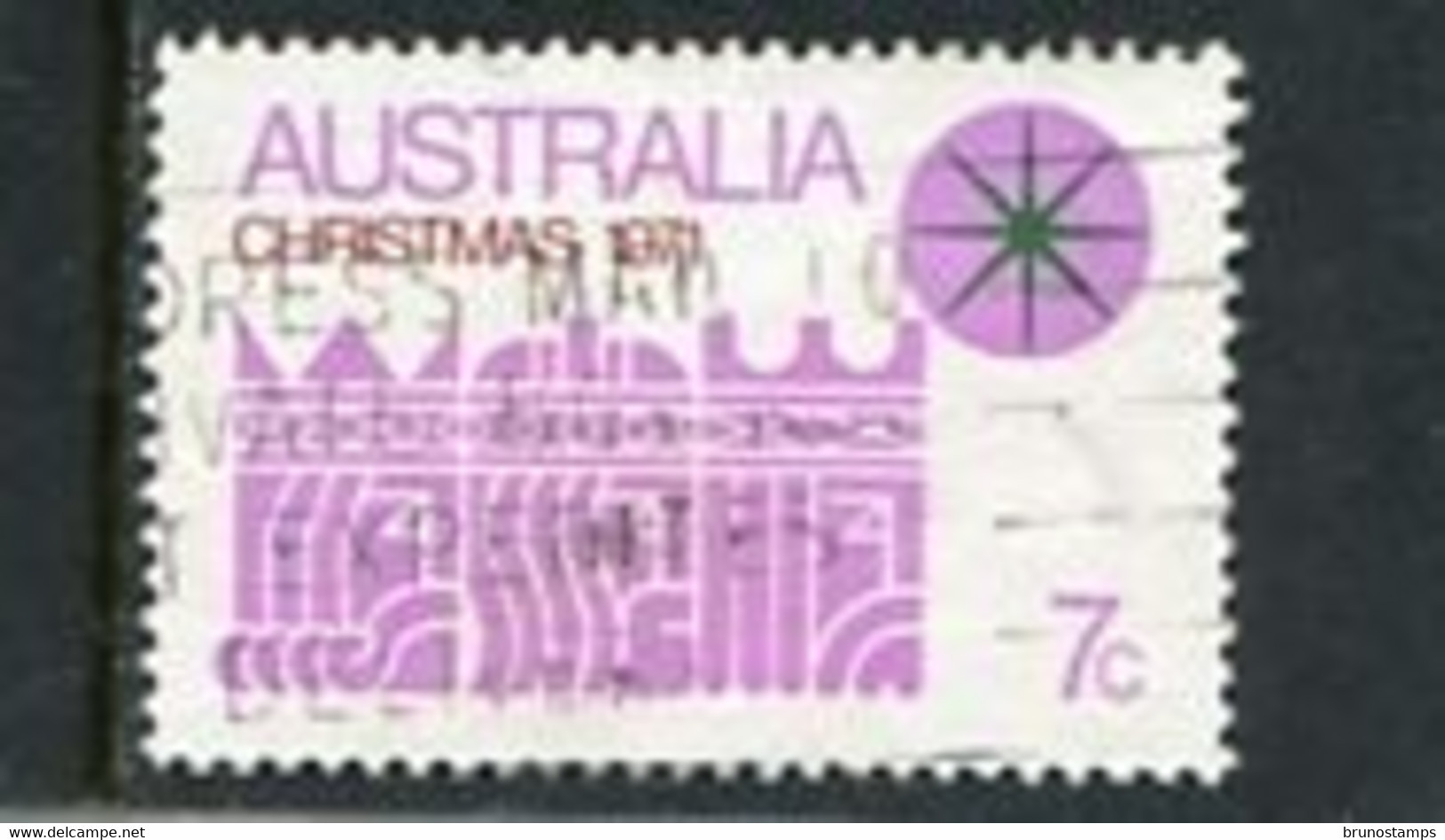 AUSTRALIA - 1971  CHRISTMAS   MAUVE ON WHITE  FINE USED - Used Stamps