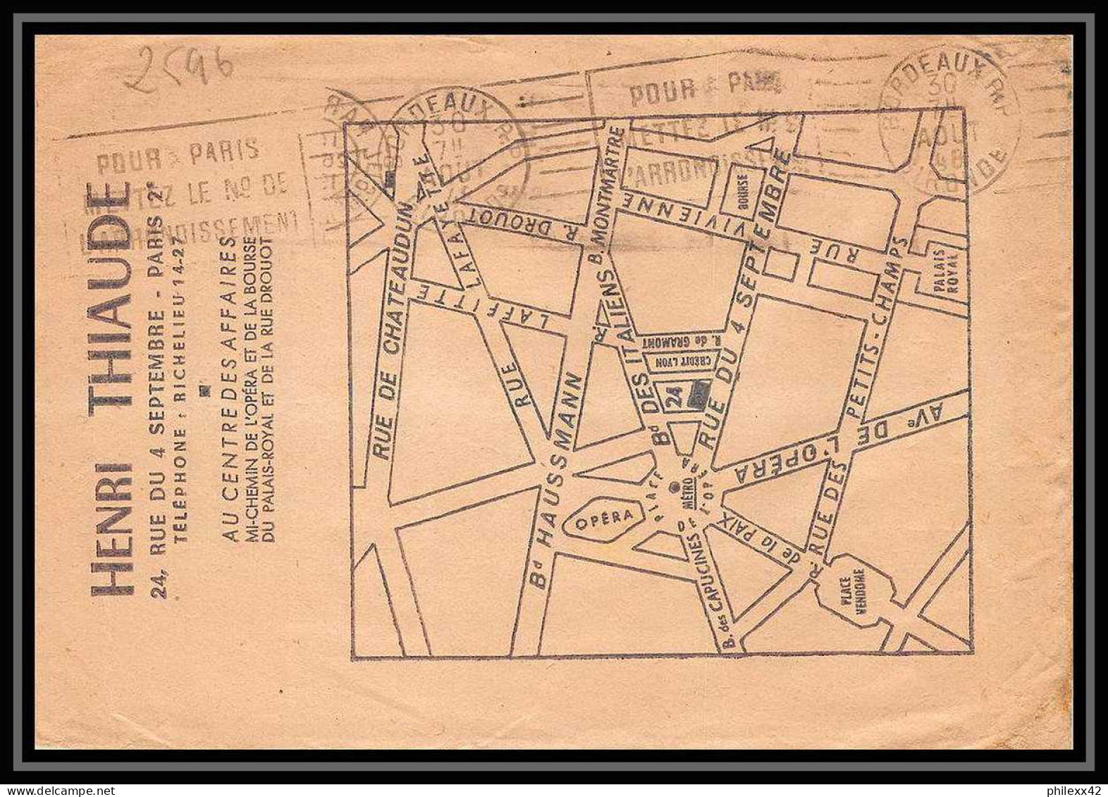 2596 France N°709 Arc De Triomphe Seul Sur Lettre (cover) Paris Pour Langon Gironde 1943 - 1944-45 Arc De Triomphe