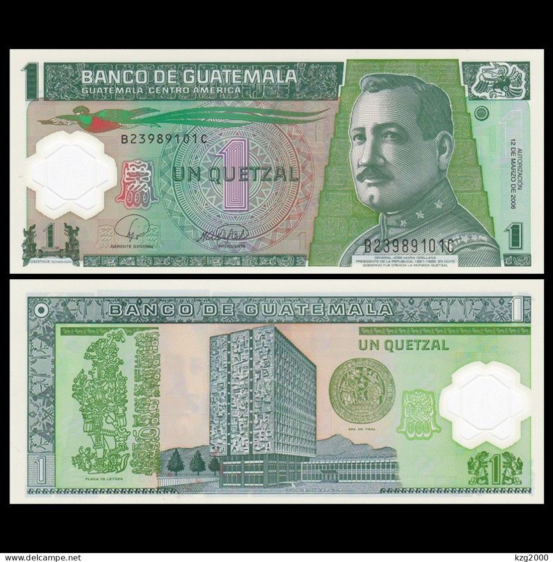 Guatemala  2012 Plastic Banknotes Paper Money 1 Quetzales Polymer  UNC 1Pcs Banknote - Paraguay