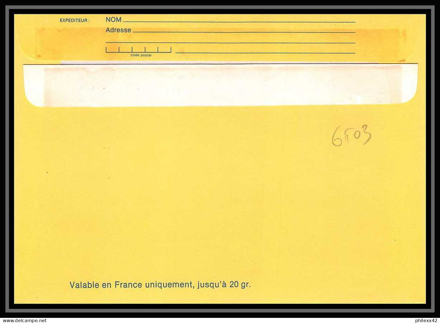 6503/ France Lettre (cover) Entier Postal (Stamped Stationery) Enveloppe Congrès De Lyon 1987 - Enveloppes Repiquages (avant 1995)